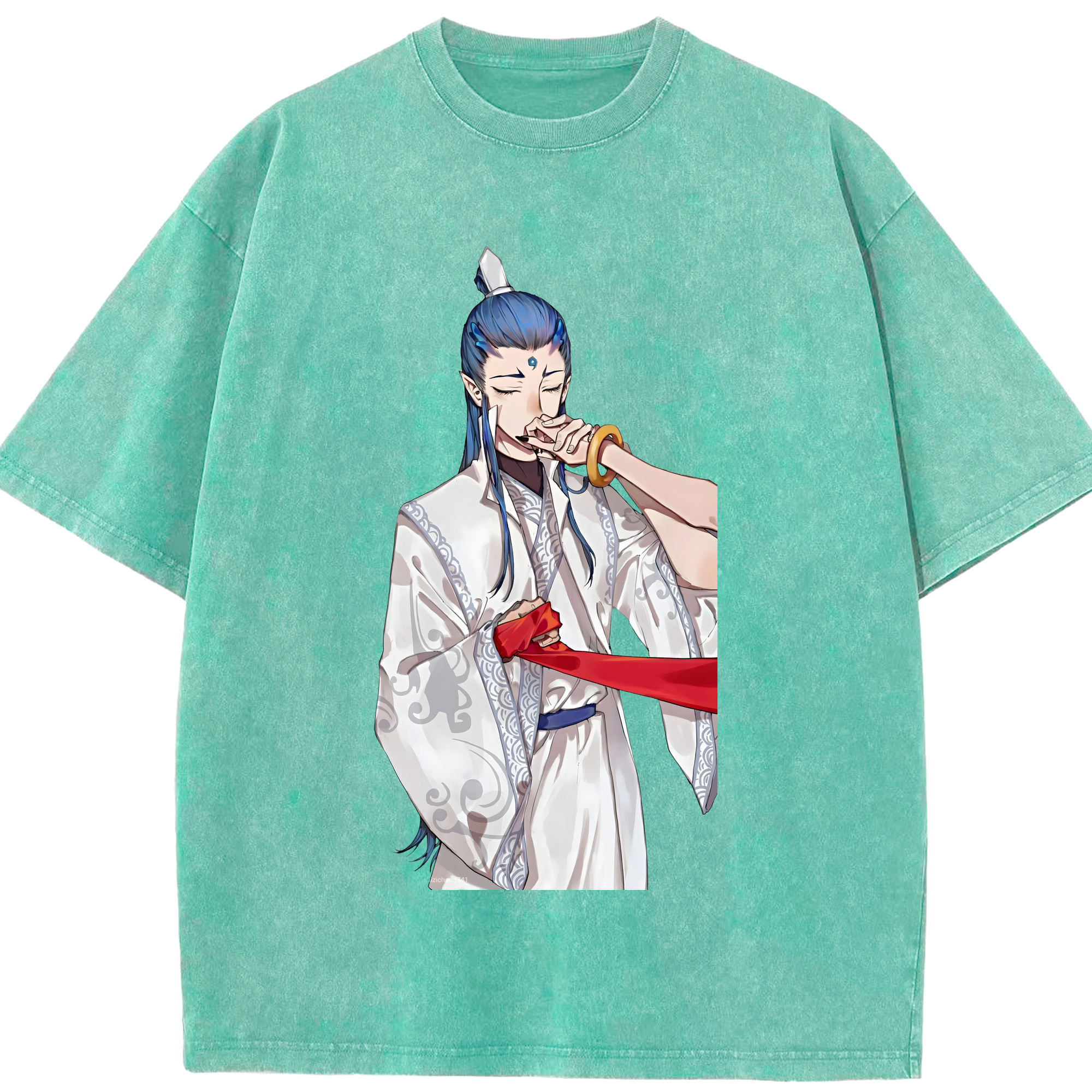 （画像用） Ne Zha 2 ナタ 魔童の大暴れ 綿100% ヴィンテージ風 半袖Tシャツ（フロントプリント）